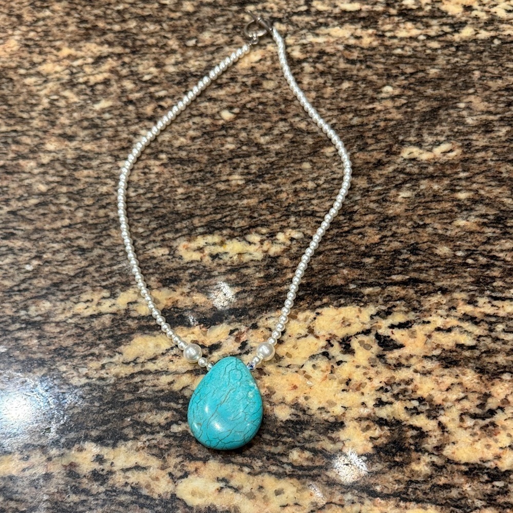 Turquoise and Pearl Necklace
